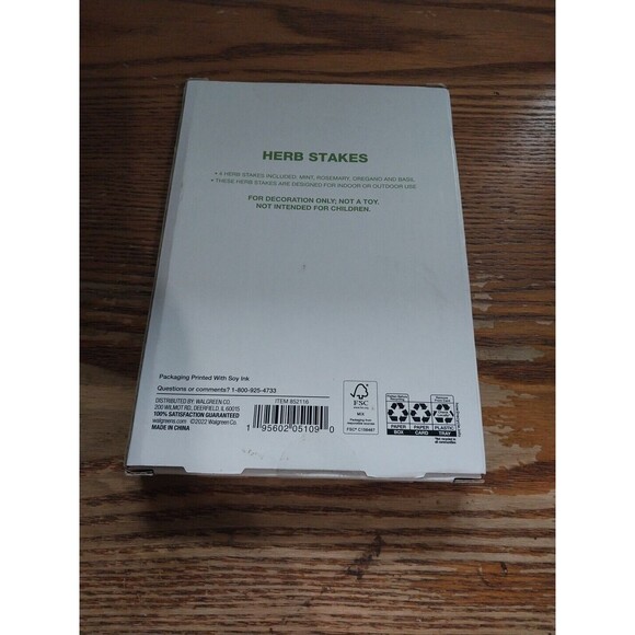 4-Piece Herb Garden Identification Stakes, Mint, Rosemary, Oregano, Basil - new - Picture 2 of 2